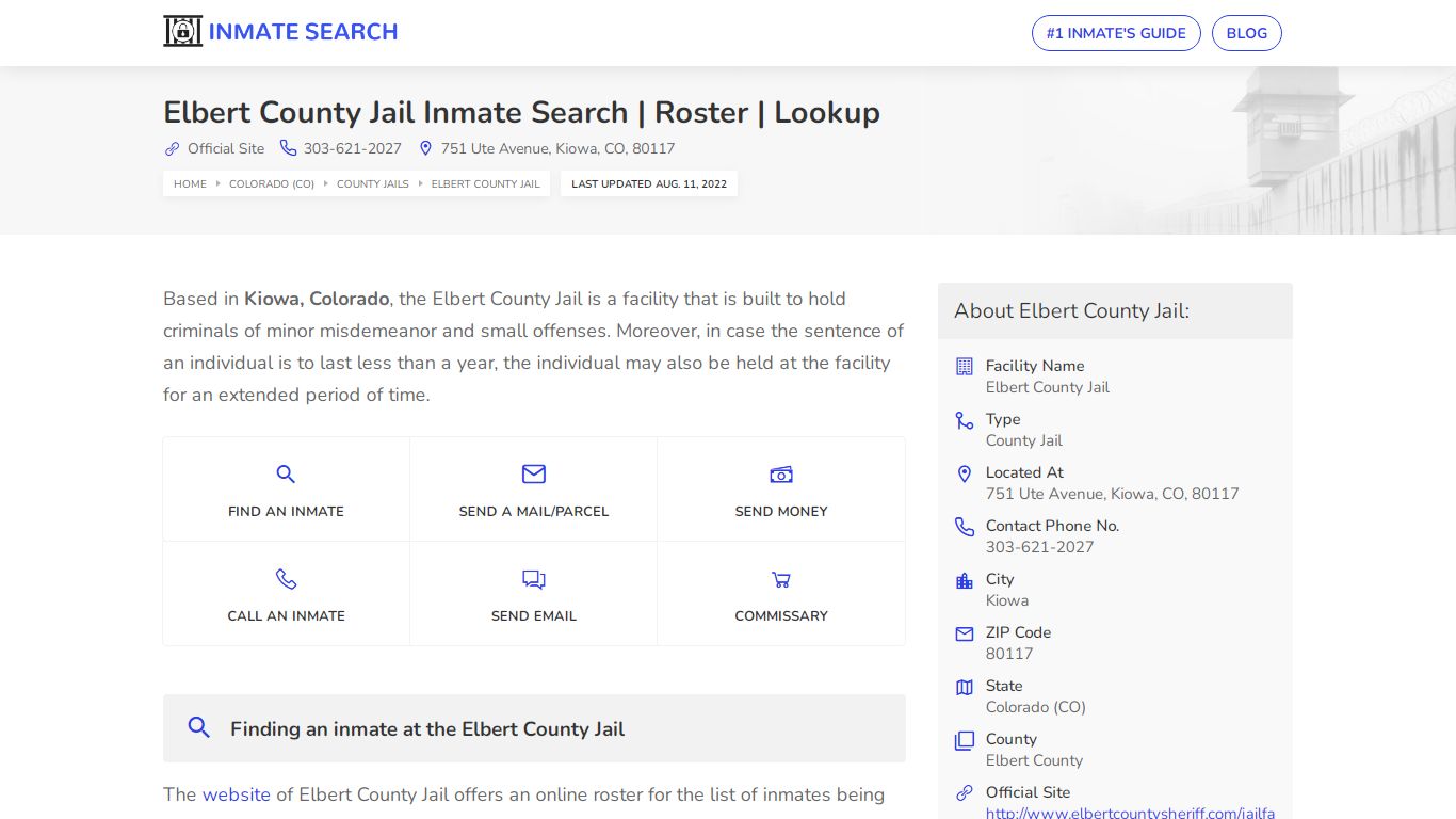 Elbert County Jail Inmate Search | Roster | Lookup